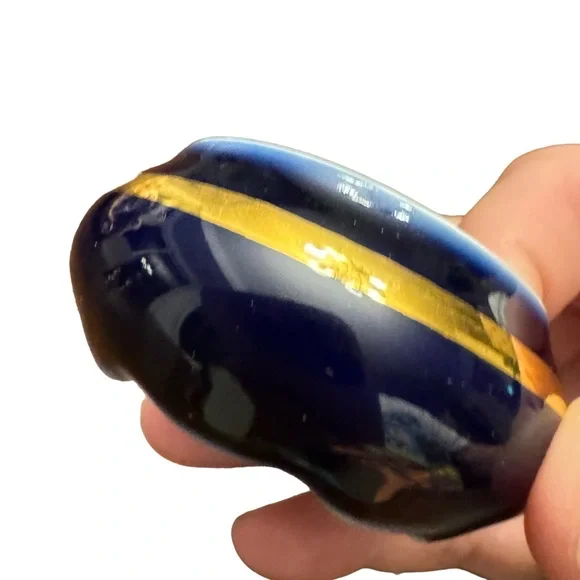 Limoges Porcelain Trinket Box Gilded Finish Cobalt Blue Gold